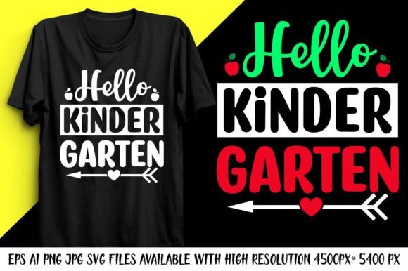 Back to School Hello Kinder Garten Tshirt