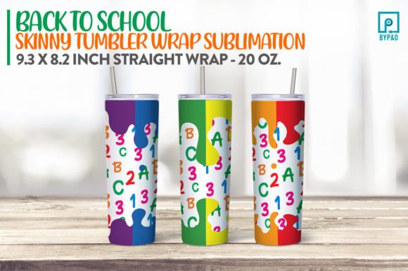 Back to School Skinny Tumbler Wrap 6